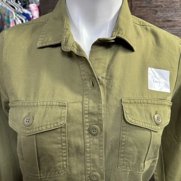 Old Navy Olive Button Down Shirt - Picture 2 of 8